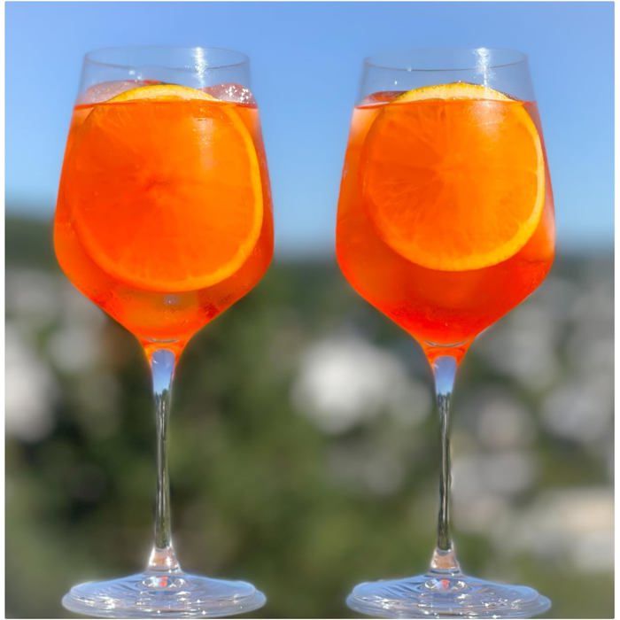 Lot De 2 Verres à Cocktail Aperol Spritz - Design Moderne, Idéal Pour Apéritifs Et Cadeaux