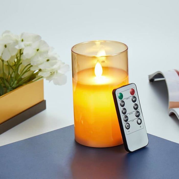 Bougies LED, PChero Bougies Sans Flamme en Cire Réaliste avec Minuterie et Piles incluses