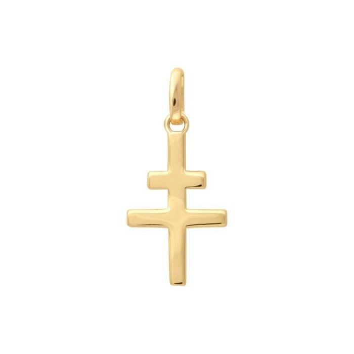 Pendentif Croix DE LORRAINE plaqué or 18 carats 750/000
