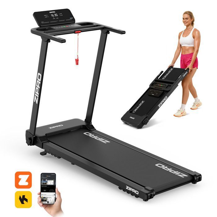 Tapis de course électrique ZIPRO Forma - 1-12 km/h - Bluetooth Zwift Kinomap - 12 programmes - Inclinaison manuelle - Max 120kg
