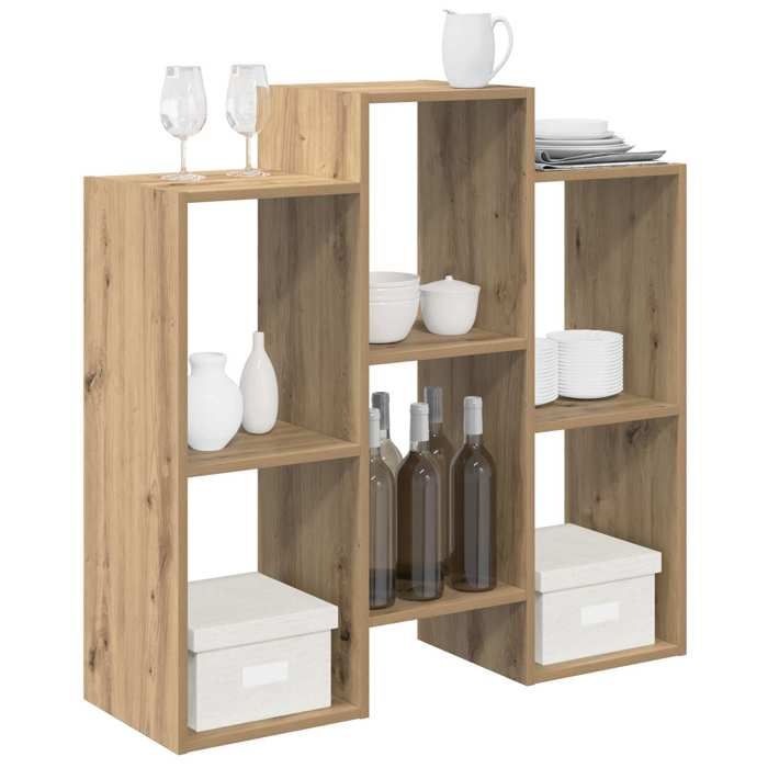 [20029]Buffet Bahut MEUBLECHIC commode meuble de rangement Chêne artisanal 90x30x90 cm Poids:19.1 Kg