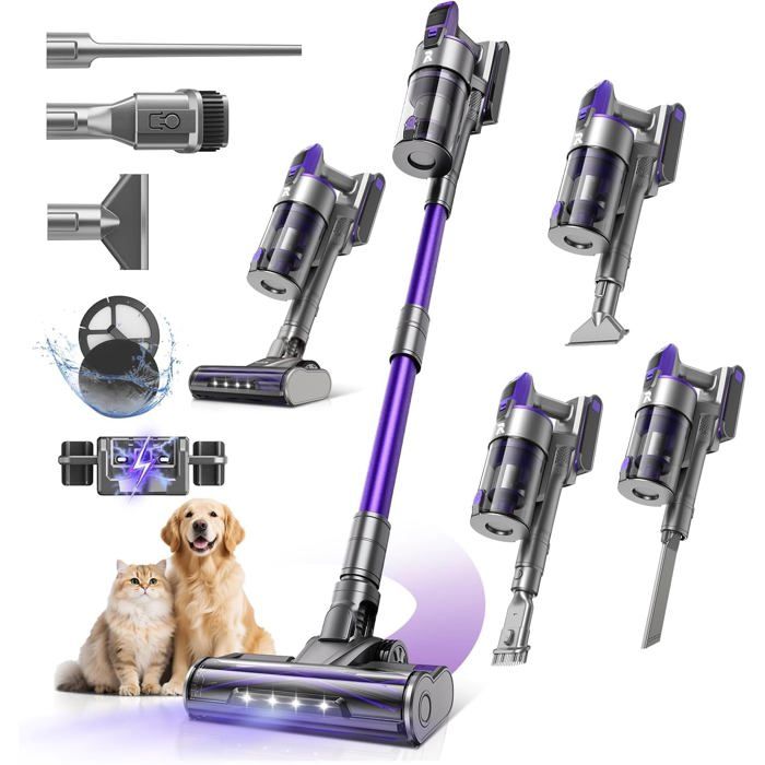 Aspirateur balai sans fil - ZGEER - X18 - 60 000 Pa - 650W - Autonomie 80 min - Écran LED - Réglage intelligent - Zgeer