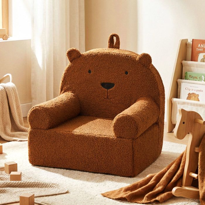 COSTWAY Canapé pour Enfant en Forme d’Ours Simple Rembourré en Mousse avec Housse en Tissu Polaire Doux Larges Accoudoirs COSTWAY Canapé pour Enfant en Forme d’Ours Simple Rembourré en Mousse avec Housse en Tissu Polaire Doux Larges Accoudoirs