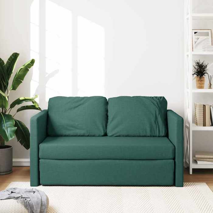 Sales SeasonCanapé convertible à 2 places 2 en 1 - SHELD - CLIC-CLAC/Sofa-lit - vert foncé 112x174x55cm tissu 112x60x55cm C1112216