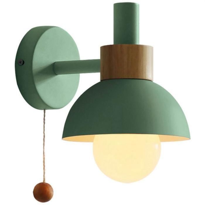 Lampe DAlléE de Porche de Salon Nordic Minimalist Modern Bedroom Lampe de Chevet Macaron Wall Lamp (Vert)