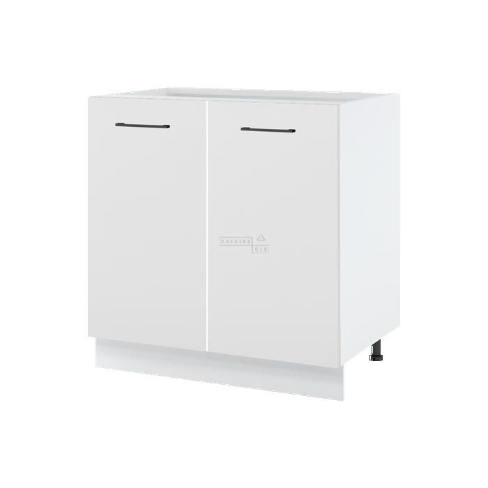 Meuble bas de cuisine Lovia Blanc Mat 2 portes L 80 cm - Cuisineandcie