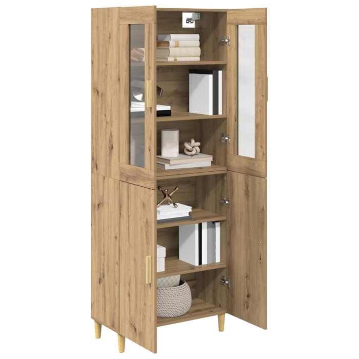 Vaisselier de cuisine - Marron - Haut Armoire - SWEETY - avec rangement - Chêne artisanal - 695x34x180cm LH3991387
