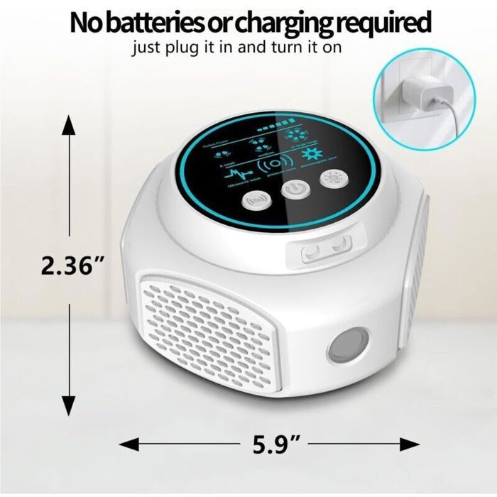 Répulsif Ultrasonique Souris et Rats Puissant 360° 300 m² 3 Modes Sans Danger pour Animaux Domestiques USB