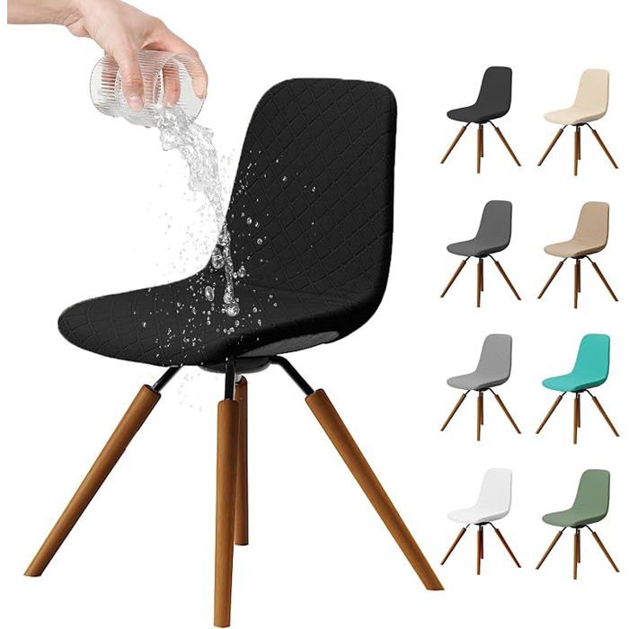 Lot de 4 Housse de Chaise de Salle à Manger Imperméable Extensible Moderne ble Universel Housse Chaise de Cuisine 4PCS