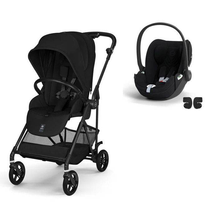 CYBEX - Poussette Duo Melio 6 Carbon + Cloud T Plus Magic Black