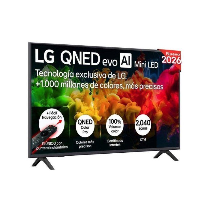 TV LG QNED MiniLED 43QNED80B6B 43 4K UltraHD 60Hz Smart TV WebOS HDR10 Pro AI α7 Gen9 - vue 2
