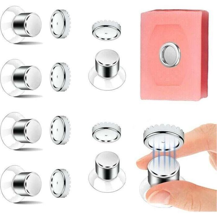 Lot de 6 porte-savons magnétiques sans perçage – fixation ultra-solide pour douche