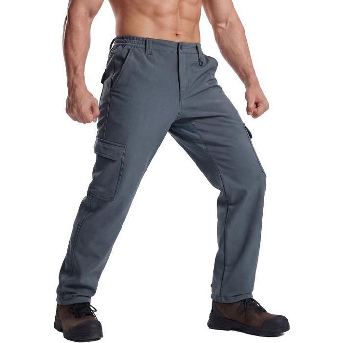 Pantalon cargo - LOOGU - Softshell - Imperméable - Doublure polaire - 6 poches