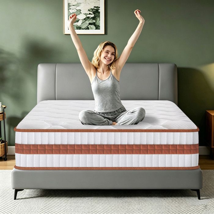 Matelas 90x190 cm Ép 30cm Mousse mémoire de forme et Ressorts ensachés Indépendance de Couchage Respirante Soutien Optimal