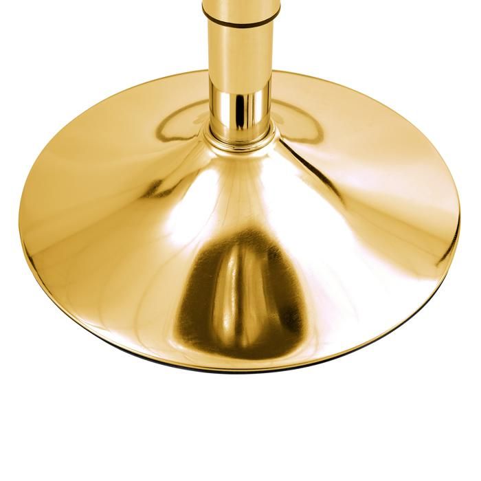 Set de Bar 3 Pièces avec Table Haute Ronde en Verre et 2 Tabourets Réglables Pivotants - ELVMI - Or Transparent Ø 89 cm