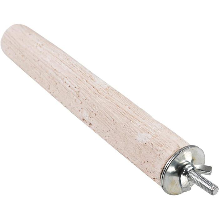 Perchoir En Calcium Pour Oiseaux - 15x2 5cm - Blanc - Aiguise Bec Et Griffes - Volière MICRODERMABRASION