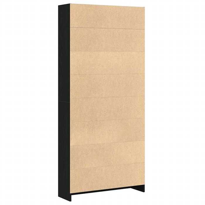 Bibliothèque chêne noir 80x24x176 cm bois dingénierie_2 ans garantie_80815