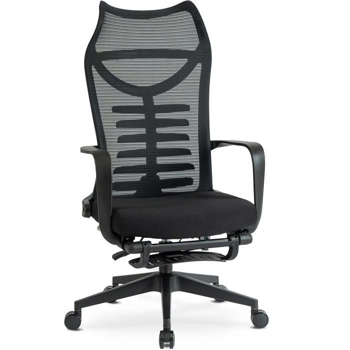 Fauteuil de bureau pivotant ergonomique ACTON avec repose-pieds noir