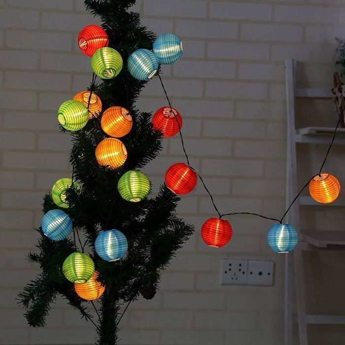 Lampe lampions solaire 30 LED exterieur jardin multicolore