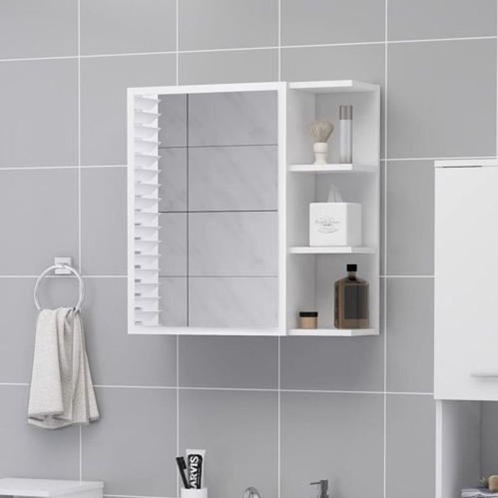 Armoire Murale Salle de Bain avec porte et 5 compartiments 62,5 x 20,5