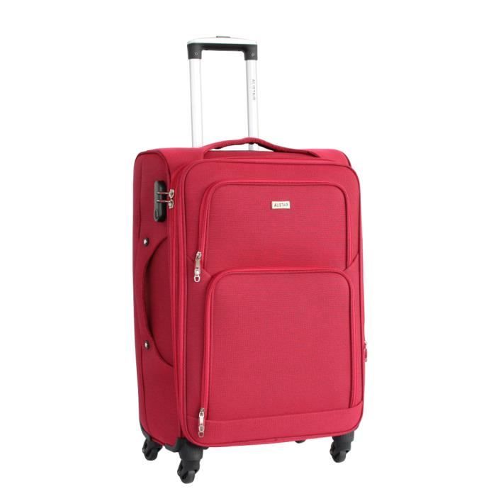 alistair plume 2.0 - valise taille moyenne 68cm – toile souple - rouge