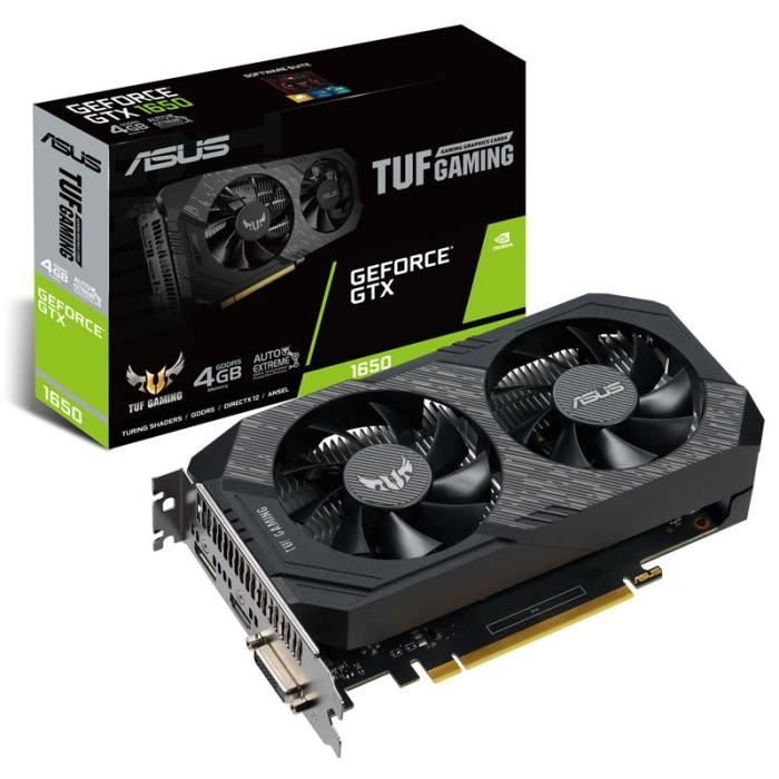ASUS GeForce GTX 1650 TUF 4G, 4096 MB GDDR5 0,000000 Noir - Cdiscount ...