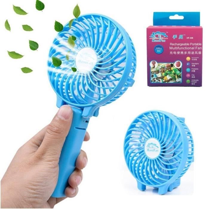 Danolt Ventilateurs USB Portatif Mini Ventilateur Pliable Personnel Mini Fan Ventilateur pour lété en Plein air Voyage Marche Le Chien 
