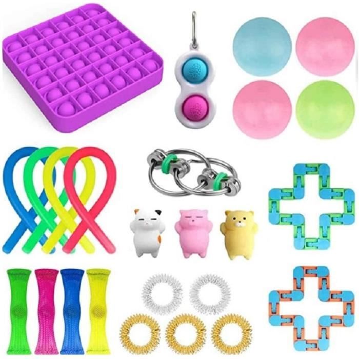 Lot De 8 Bâtons Sensoriels Anti-stress En Silicone - Texturés, Couleurs Vives, Pour Enfants Et Adultes - Aide Concentration, Anxiété, TDAH