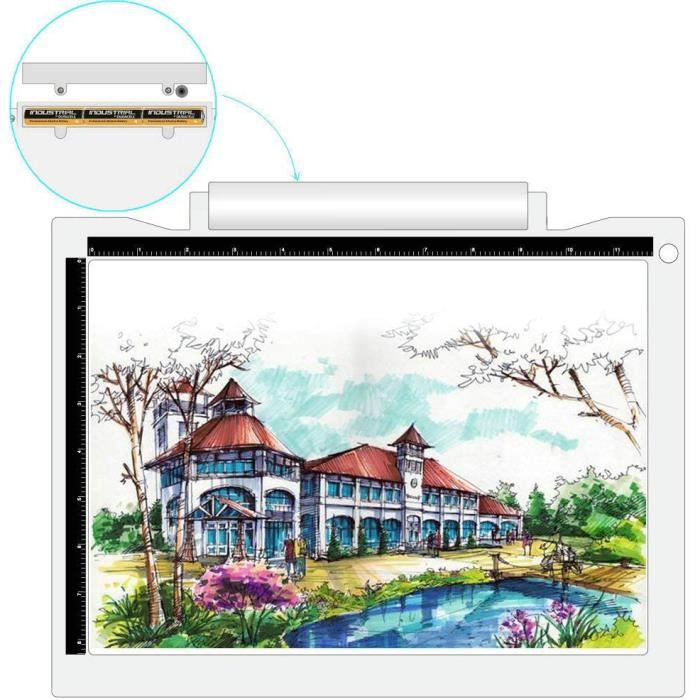Tablette Lumineuse A4 Ultra-Mince LED 4,2 Mm - Luminosité Réglable 0-4500 Lux - Idéale Pour Dessin, Calligraphie, Tatouage & Animation