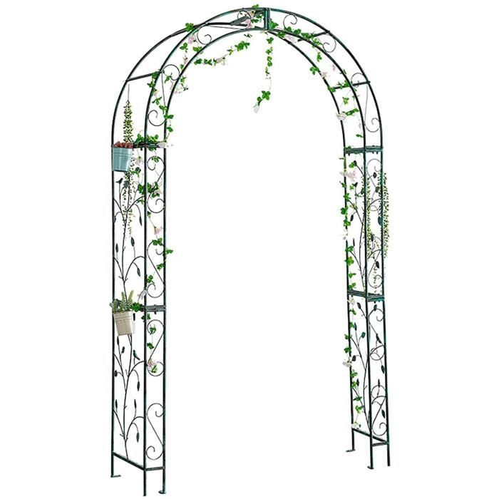Mezzo Arco Avvitato Al Muro, Pergola In Metallo Con Rose E Picche, Passaggio Per Piante Da Giardino, Arco Per Rose Rampicanti Con Struttura A Tunnel - Italia - Foto 9