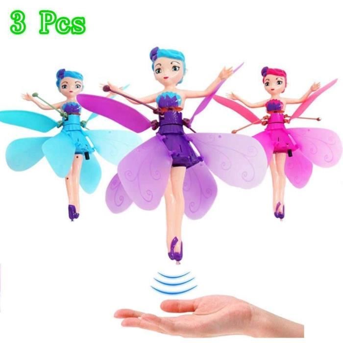 Jouet Volant Fée Magique - 3 Pièces - Contrôle Infrarouge - Cadeaux Filles - Rose