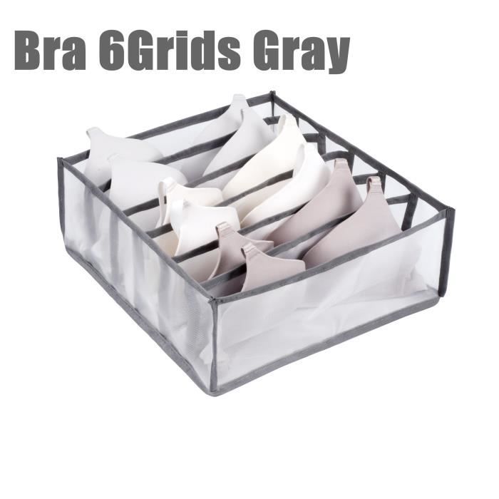 Soutien-Gorge 6 Grilles Gris - Bo?�te de rangement pour Jeans, placard, syst?�me'organisation des 