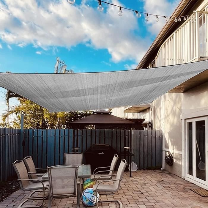 Voile D'ombrage Triangulaire Imperméable 100% UV - 1,6x1,6x2,2m | Protection Solaire Extérieure FREIGARTEN