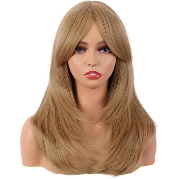 20 Pouces-50 Cm Longue Layered Avec Frange Droit Synthétique Fibre ...