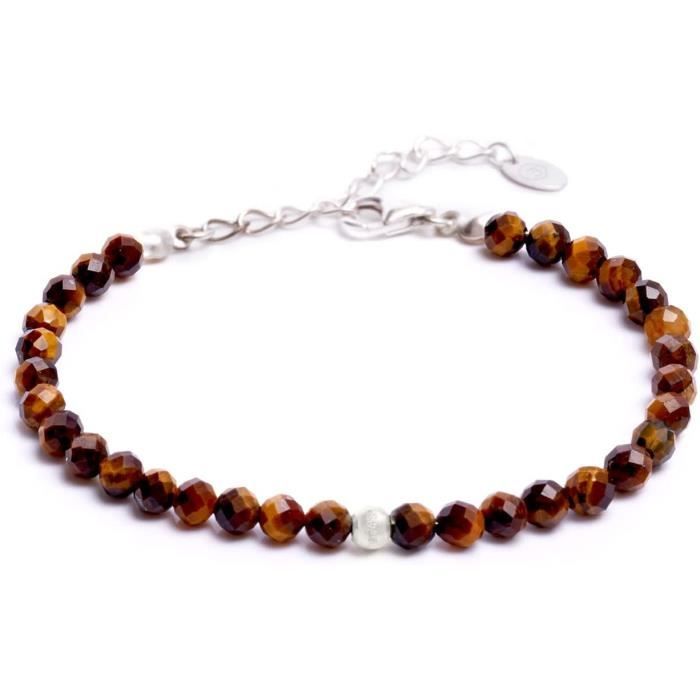 Bracelet Double Rangée En Perles De Pierres Naturelles – Avec Pendentif Hibou En Métal – Style Rétro Et Unique – Élastique – Pour Femme