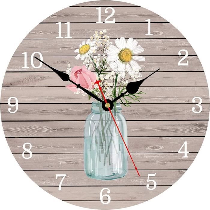 QUVIO Horloge murale moderne et en bois - Diamètre 36 | Leen Bakker
