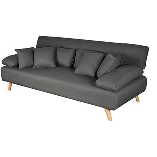 Canapé lit - WEBER INDUSTRIES - Tromso - Gris chiné - 3 places - Convertible Canapé lit - WEBER INDUSTRIES - Tromso - Gris chiné - 3 places - Convertible