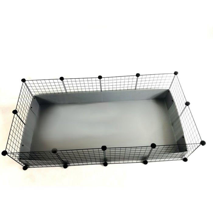 Cage modulaire - C&C - 4 x 2 - Argenté - 145 x 75 cm - Pour cobaye et rongeurs