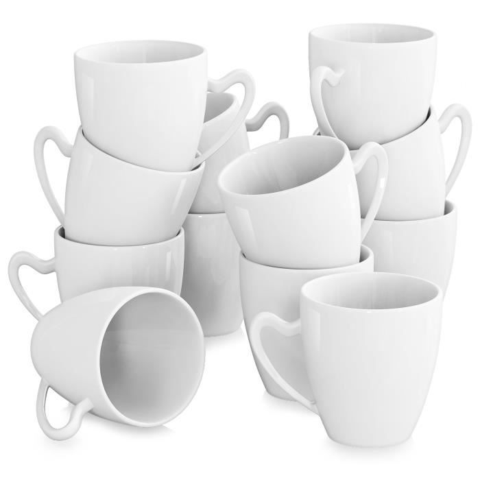 MALACASA, Serie Regular, 12-delige 2 inch eierdopjes ivoor wit porselein China keramische crème wit ei standaard platen (6,5 * 5 * 5 cm), set van 12