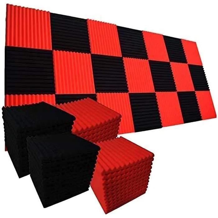 Panneau De Mousse Acoustique Pyramidale 50x50x10 Cm - Auto-Adhésif - Isolation Sonore Pour Studio, Bureau, Salle De Jeu