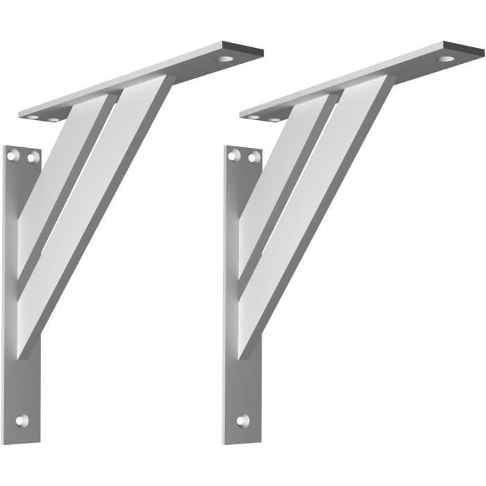 Équerre En Métal Noir Pour étagère En Bois De 17,5 à 23 Cm