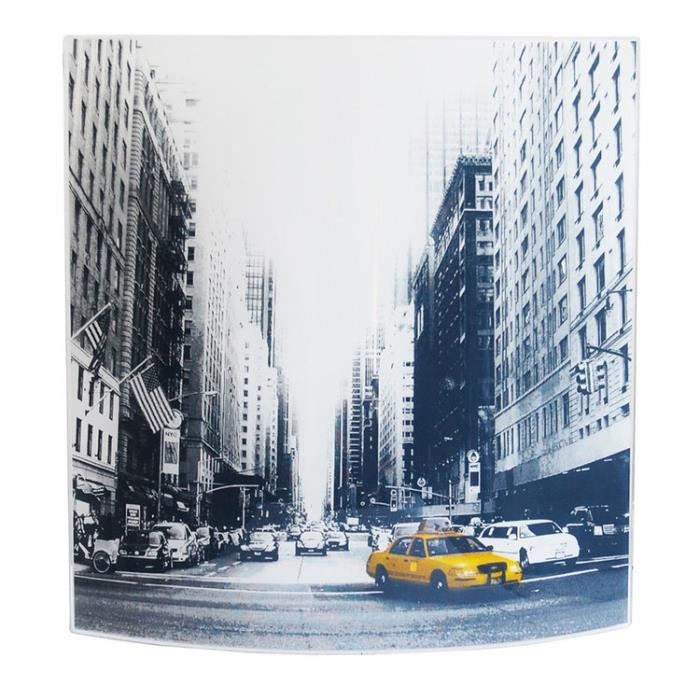 Applique Bombee Carree En Metal Et Verre Hauteur 26cm Largeur 26cm New York Achat Vente Applique Bombee Carree En Cdiscount