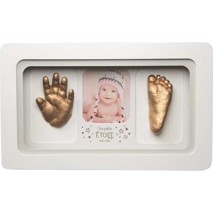 Kit empreinte bébé 20,4x12,2 cm double cadre avec encreur Acheter