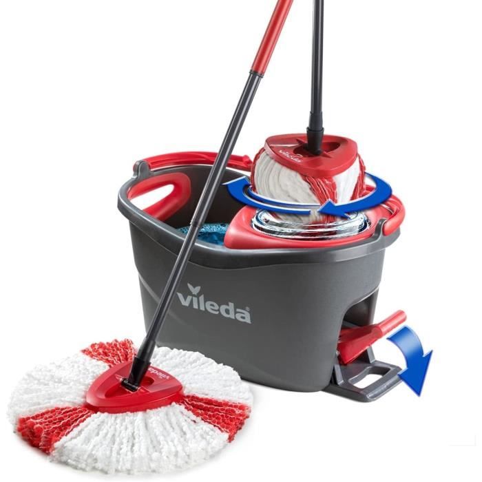 Easy Wring & Clean Turbo balai avec seau à pédale, Manche télescopique ...