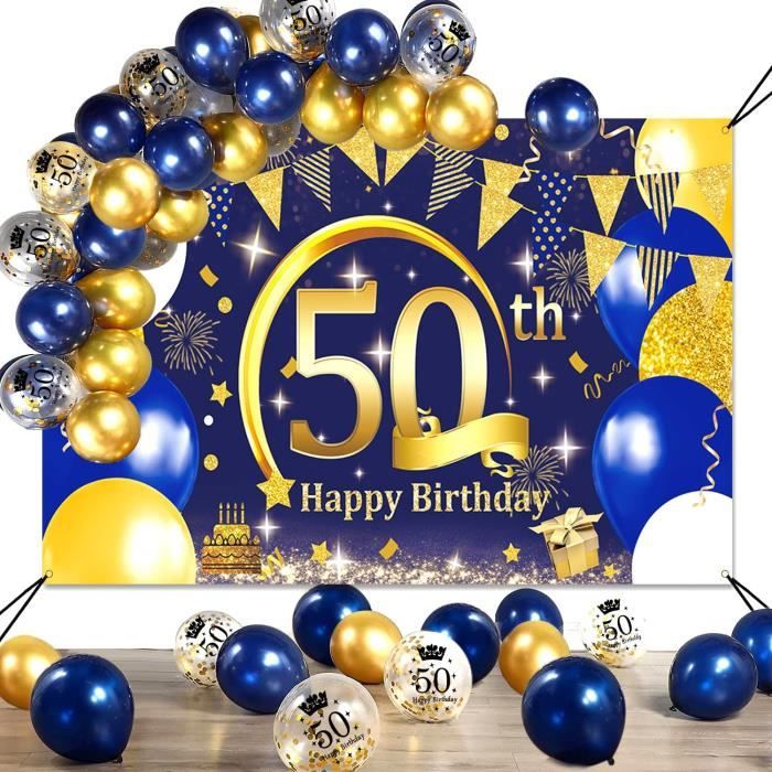 Bluelves 50 Anniversaire Or Ballon,Ballons 50 Ans de Mariage,50