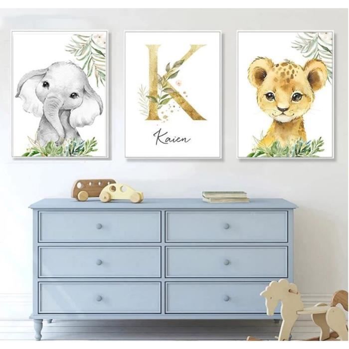 Affiche chambre bébé famille de la jungle