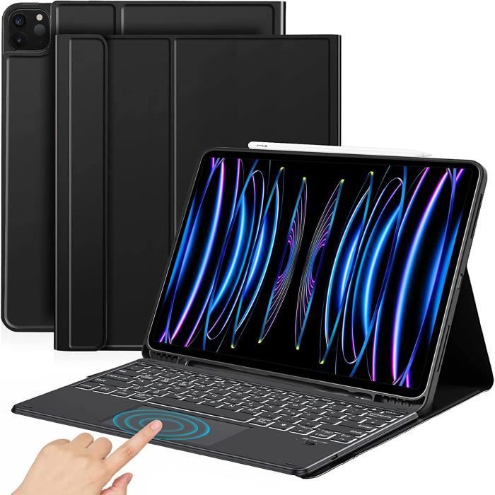 FOGARI iPad Pro 11 Toetsenbordhoes voor iPad Air 5/iPad Air 4, AZERTY Frans magnetisch toetsenbord, Bluetooth, draadloos, zwart