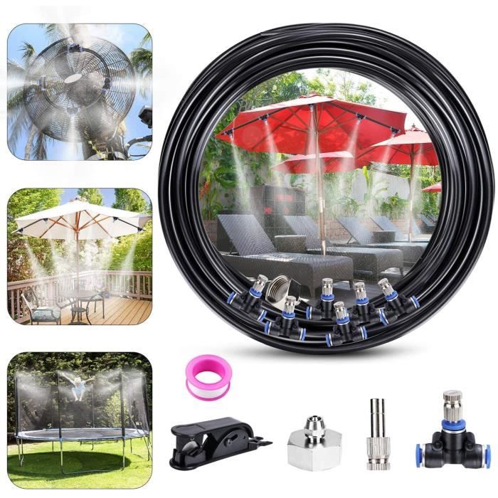 Kit Brumisateur Pour Terrasse Et Jardin - Longueur 10 Mètres - Système De Refroidissement Par Brume Fine - Pour été, Serres, Piscines - 5
