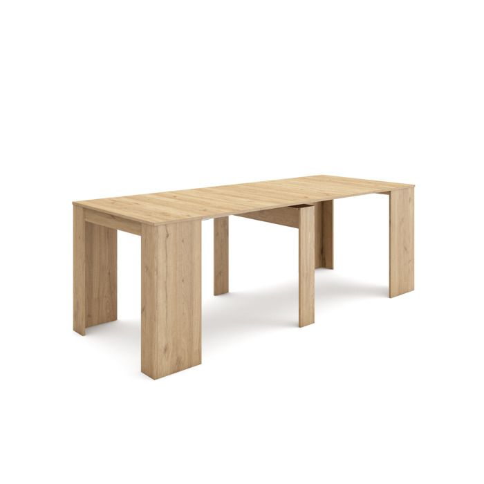 Table console extensible Console meuble 220 Pour 10 personnes 222x90x77 1cm Chêne RF2640