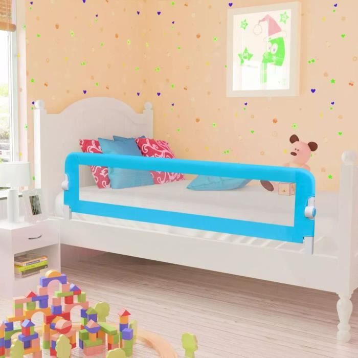 Barrière De Lit Enfants Bébés Protection Bord De Lit Pour Sécurité 150 x 42  cm Bleu -PAI - Cdiscount Puériculture & Eveil bébé